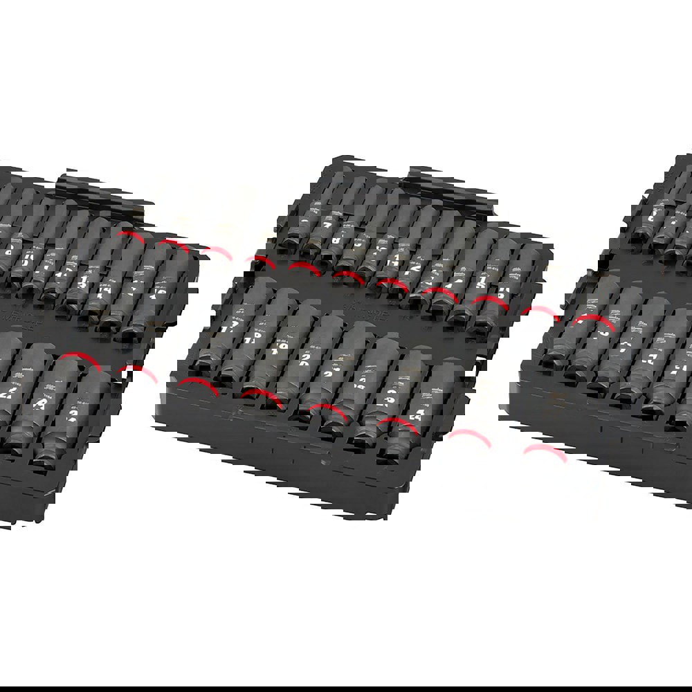 Impact Socket Set: 19 Pc, 3/8